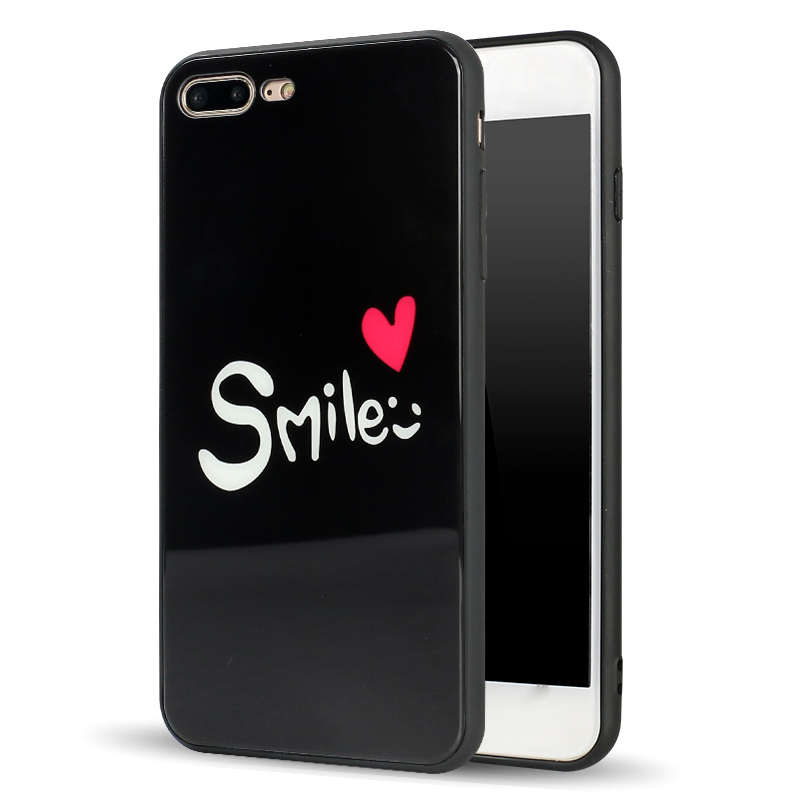 iPHONE 8 Plus / 7 Plus Design Tempered Glass Hybrid Case (Smile)